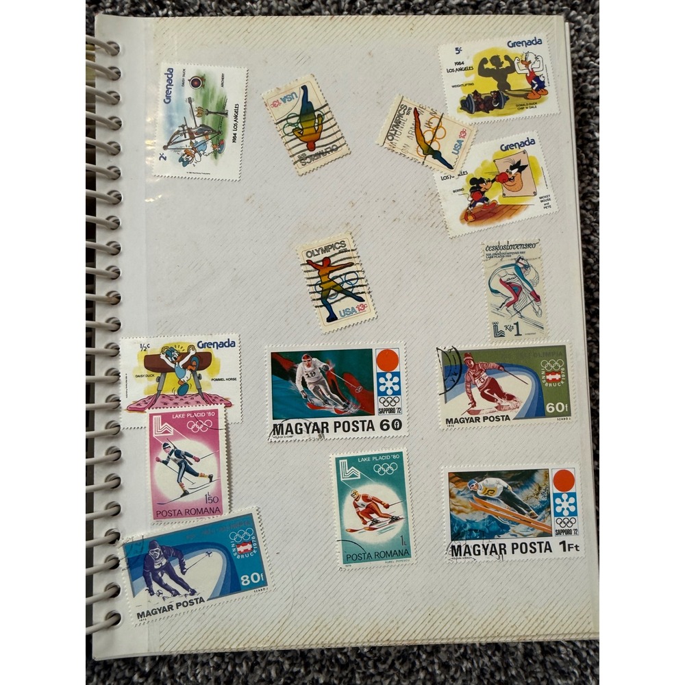 Vintage International Stamp Collection Disney Olympics Butterflies 70+ Pieces